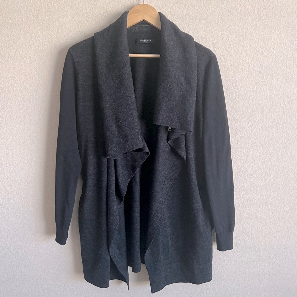 All Saints Merino Wool Open Front Cardigan - image 1